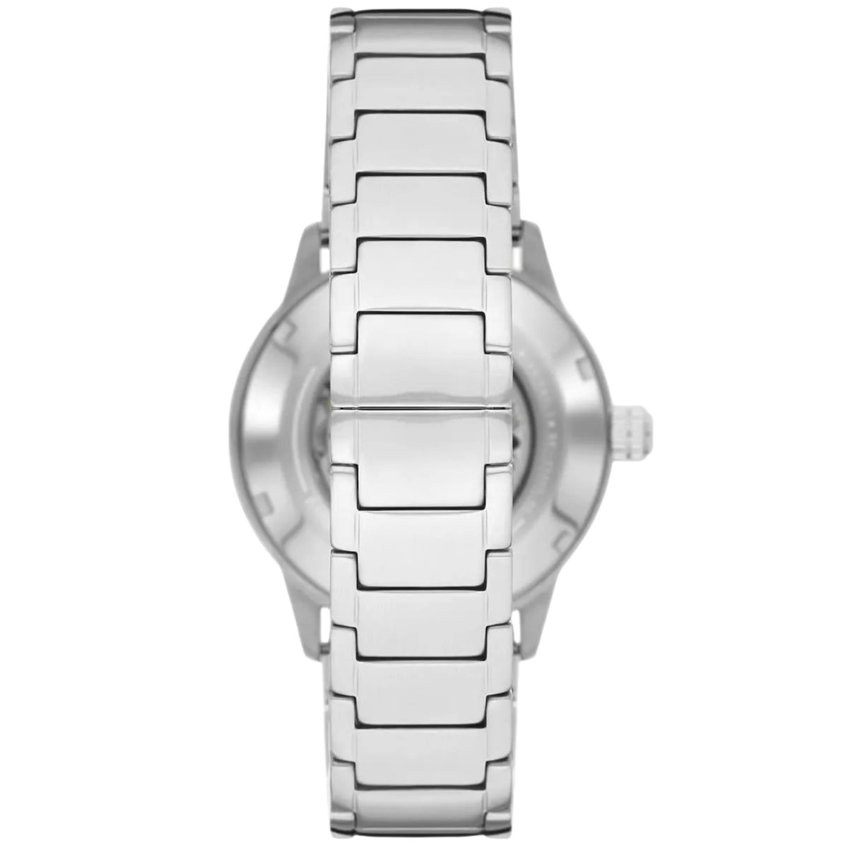 Emporio Armani Mario AR60053 direct back shot showing closed steel bracelet clasp