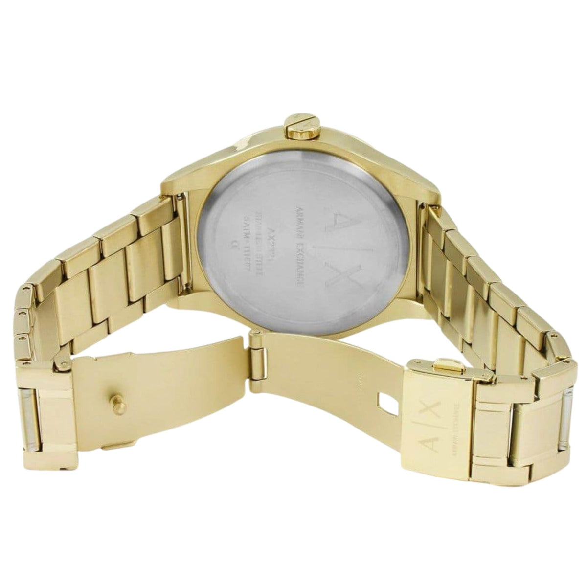 Armani Exchange Nico 44mm Gold Dial Yellow Gold-Tone Steel Mens Quartz Watch AX2321