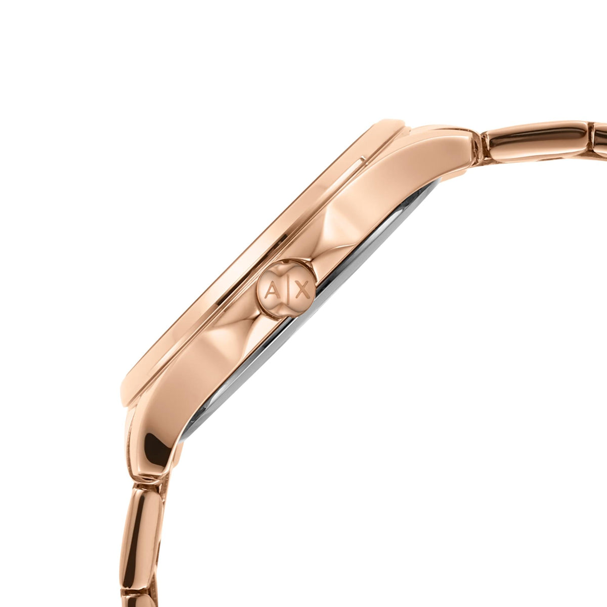 Armani Exchange Hampton 36mm Rose Gold Dial Rose Gold-Tone Steel Ladies Quartz Watch AX5264