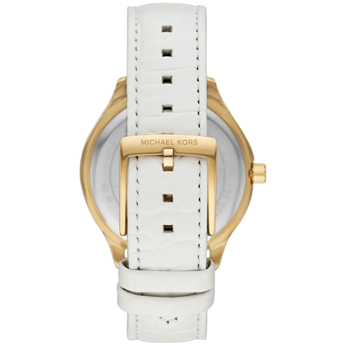 Michael Kors Sage Pavé 38mm Mother of Pearl Dial Yellow Gold-Tone Steel Leather Ladies Quartz Watch MK4818