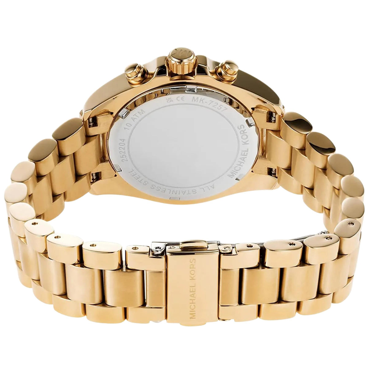 Michael Kors Bradshaw 36mm Chronograph Green Dial Yellow Gold-Tone Steel Ladies Quartz Watch MK7257
