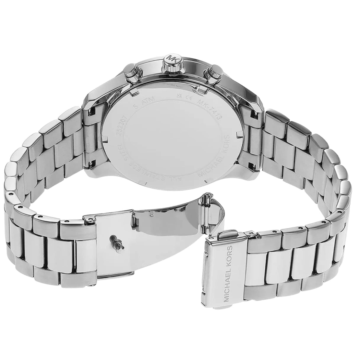 Michael Kors Berkley 40mm Chronograph Silver Dial Steel Ladies Quartz Watch MK7413