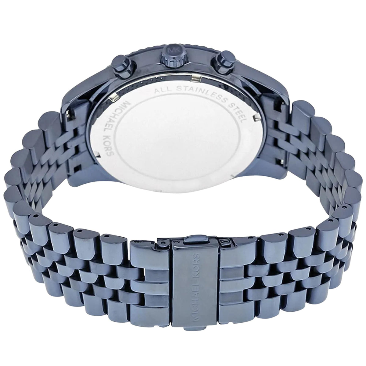 Michael Kors Lexington 45mm Chronograph Blue Dial Steel Mens Quartz Watch MK8480