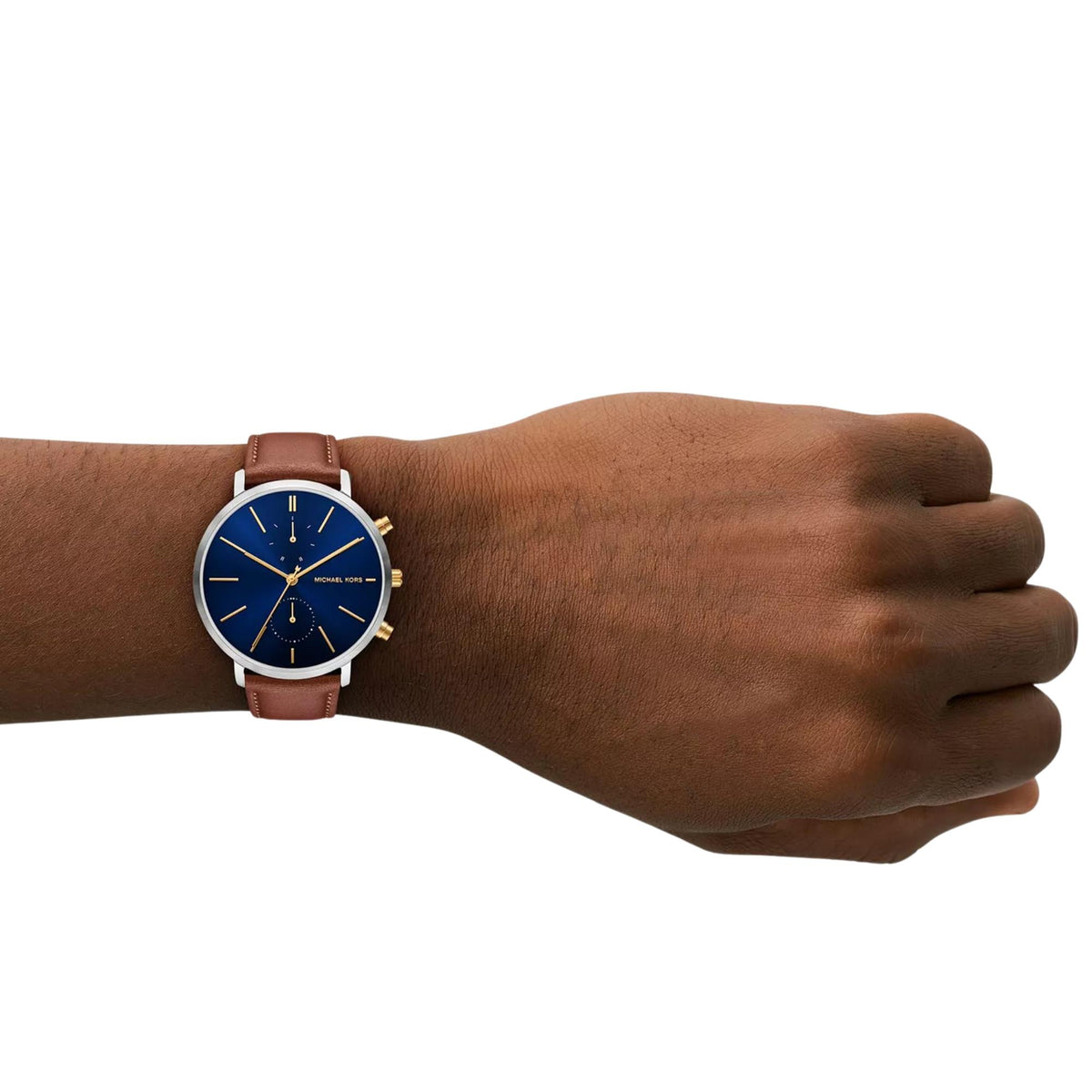 Michael Kors Blake 42mm Blue Dial Leather Mens Quartz Watch MK9209