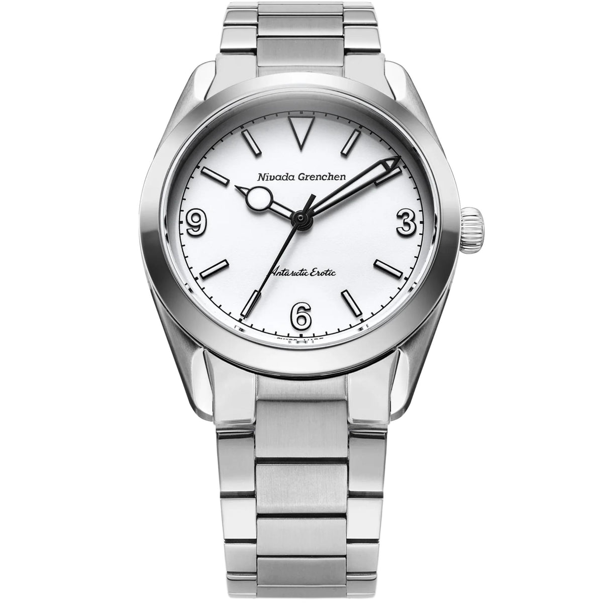 Nivada Grenchen Antarctic Erotic 38mm White Dial Steel Mens Manual-Wind Watch 320692M20