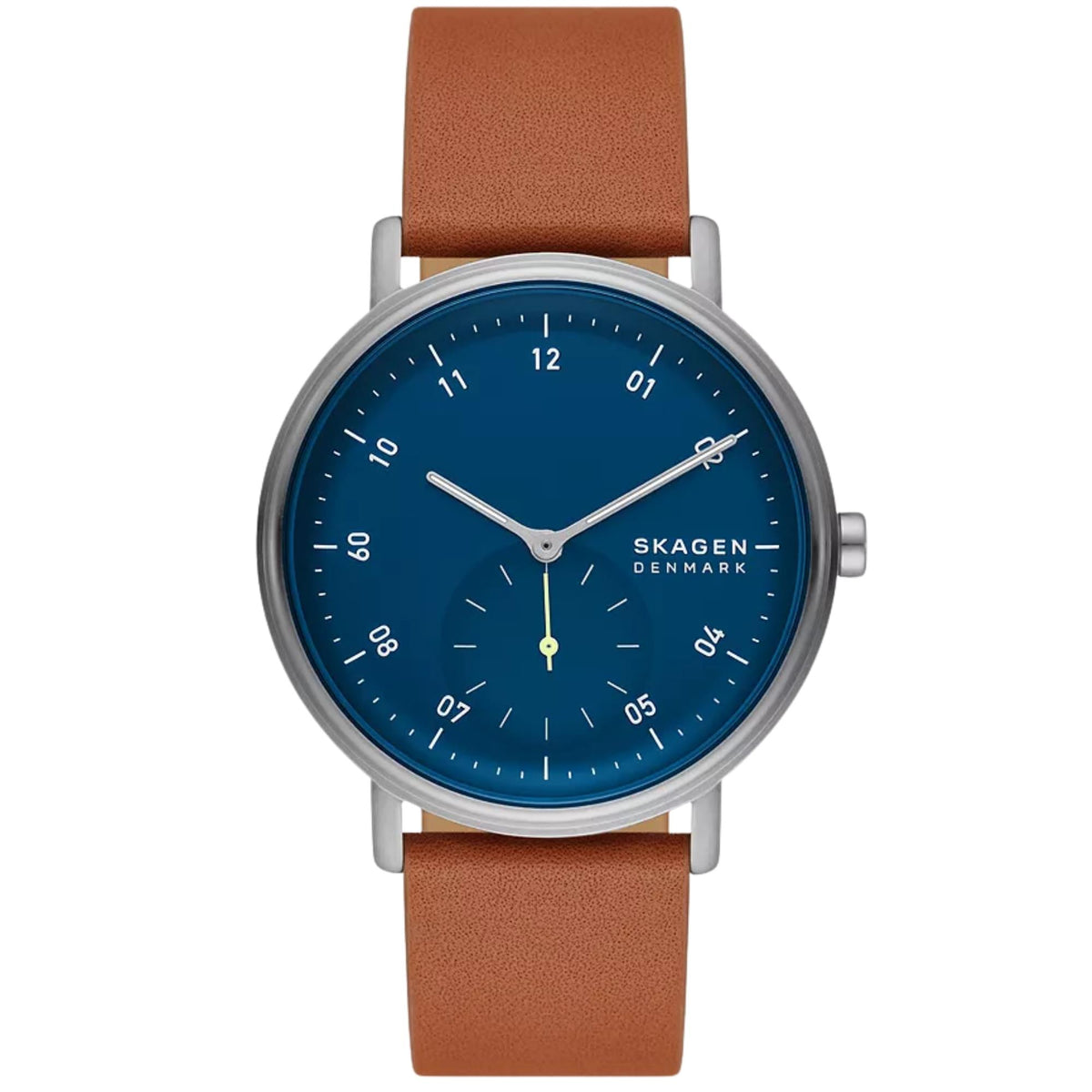 Skagen Kuppel 44mm Blue Dial Leather Mens Quartz Watch SKW6888