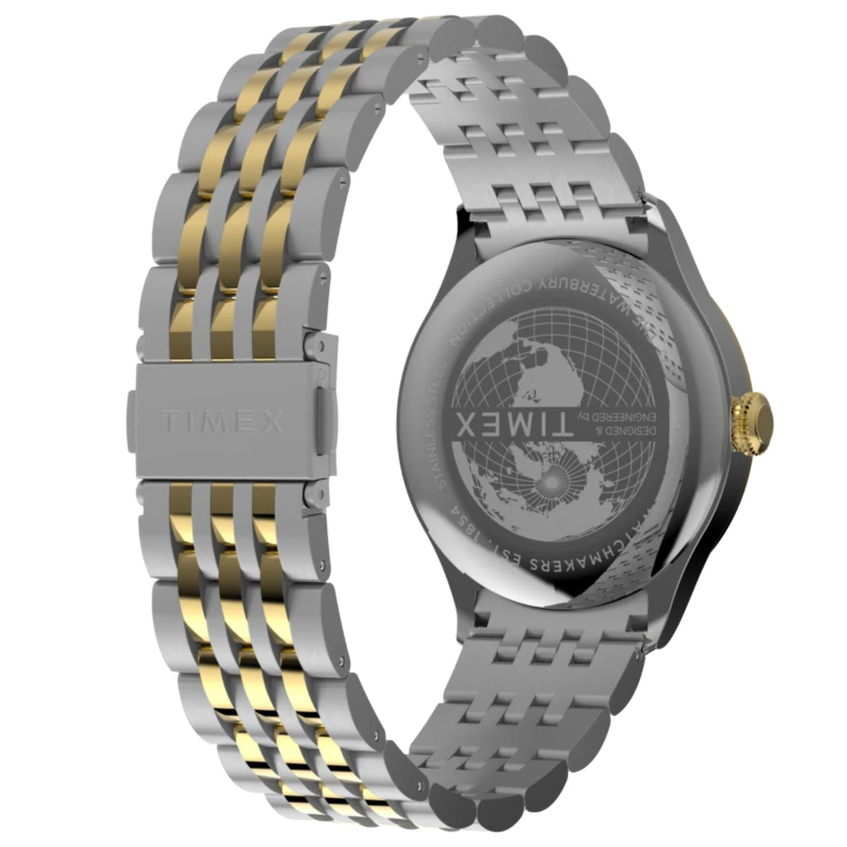 Timex Waterbury 39mm Small Seconds Black Dial Two-Tone Steel Mens Quartz Watch TW2Y91900