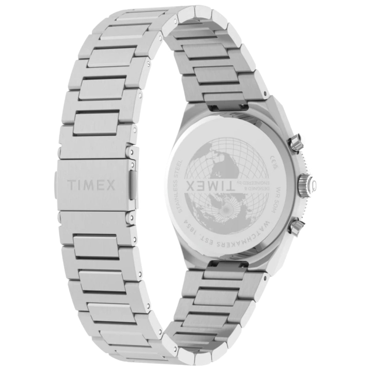 Timex Q Timex Continental 36mm Chronograph Black Dial Steel Quartz Watch TW2Y93200