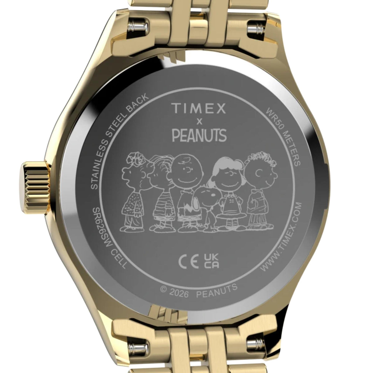 Timex Peanuts x Legacy 25mm Gold Dial Yellow Gold-Tone Steel Ladies Quartz Watch TW6A07400