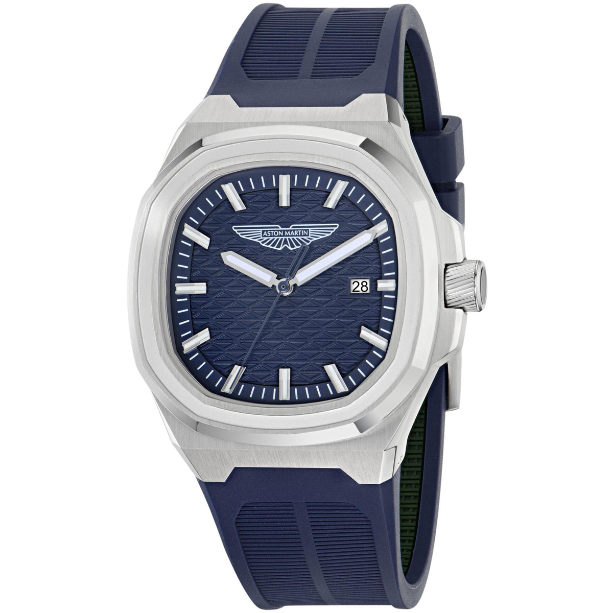 Aston Martin Icon GPQ 42mm Blue Dial Silicone Mens Quartz Watch and Bracelet Gift Sert MTIGGF601