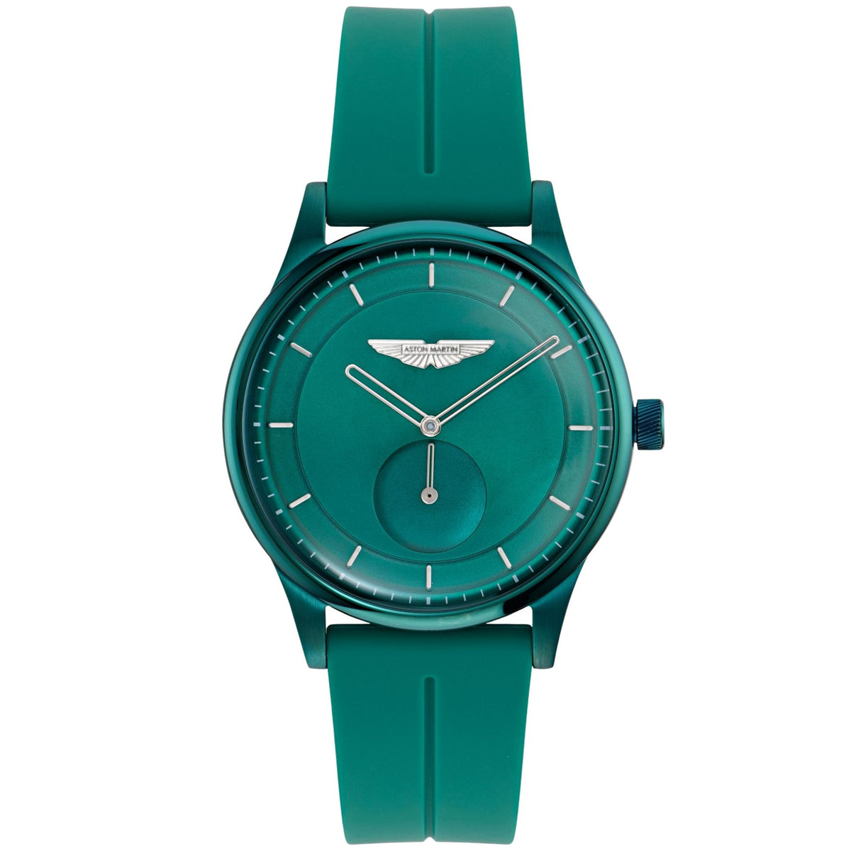 Aston Martin Icon SLS 40mm Small Seconds Green Dial Silicone Mens Quartz Watch MTIL1F603