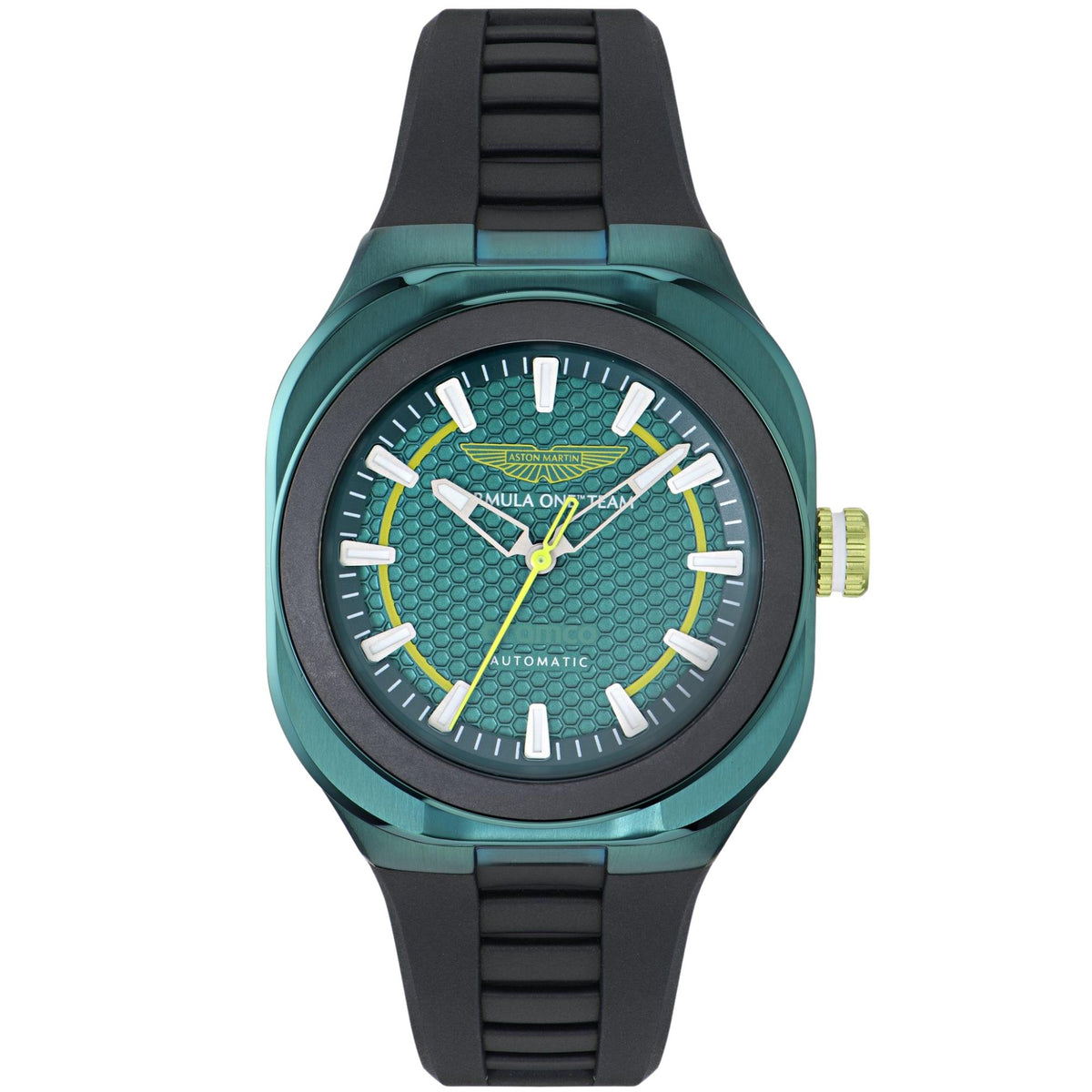 Aston Martin Aramco Formula One Team CMB 42mm Green Dial Silicone Mens Automatic Watch MTFC1F602