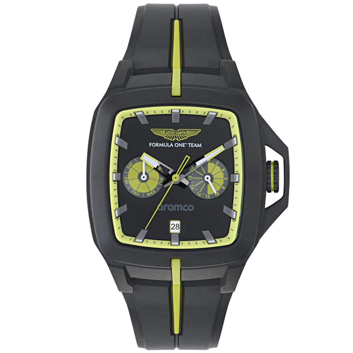 Aston Martin Aramco Formula One Team FLK 47mm Black Dial Silicone Mens Quartz Watch MTFF1F602