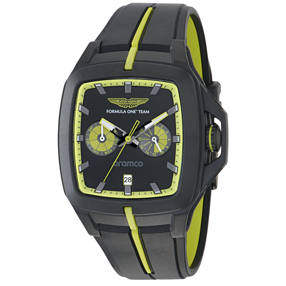 Aston Martin Aramco Formula One Team FLK 47mm Black Dial Silicone Mens Quartz Watch MTFF1F602