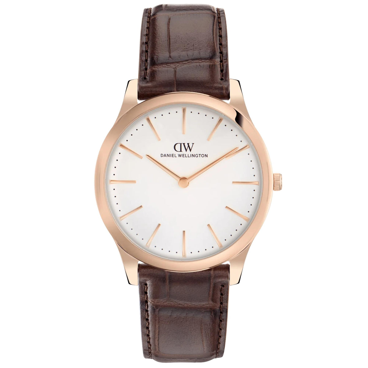 Daniel Wellington Pathfinder 39mm GMT White Dial Rose Gold-Tone Steel Leather Mens Quartz Watch DW00100984