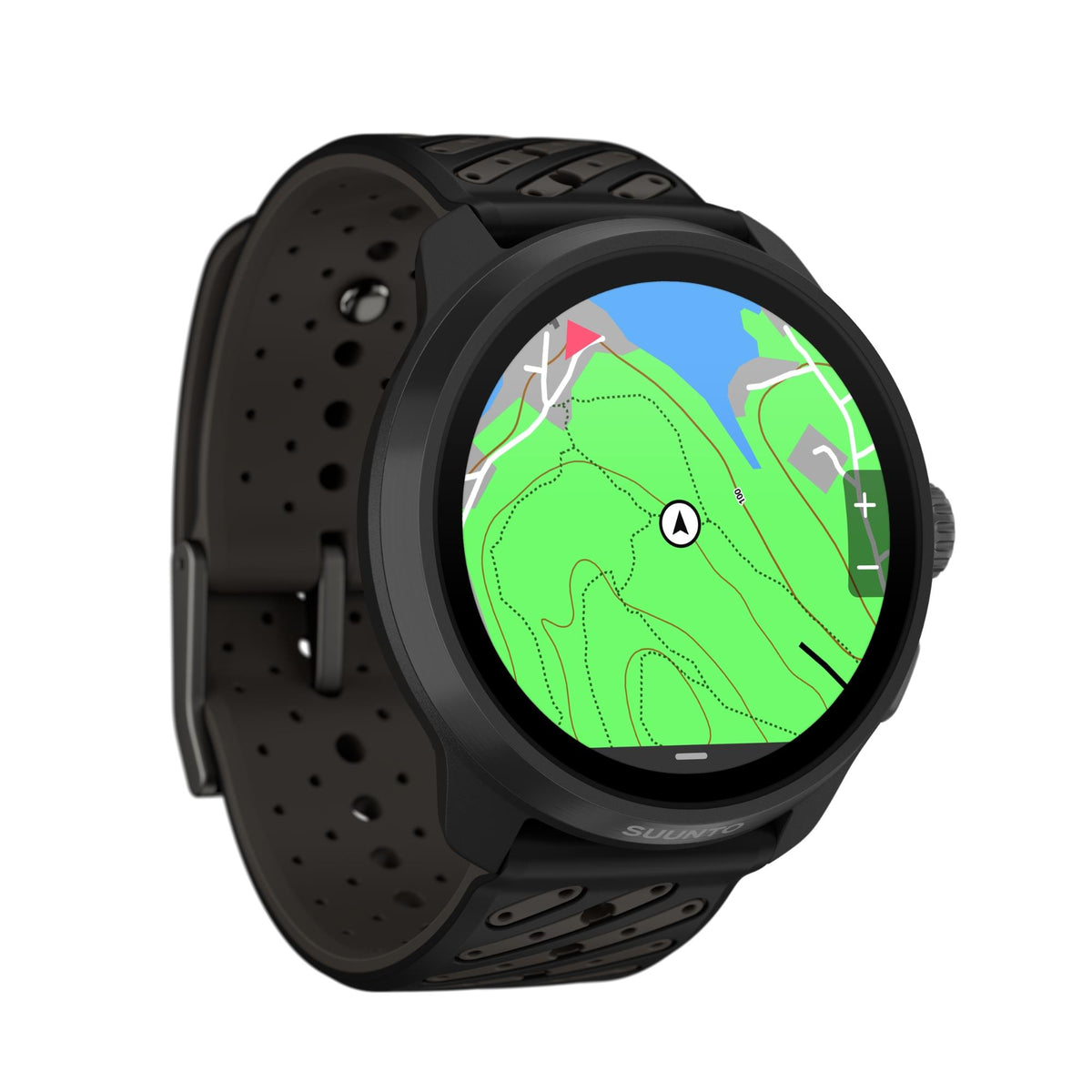 Suunto Race S SS051645000 angled view showing GPS map route navigation on digital display