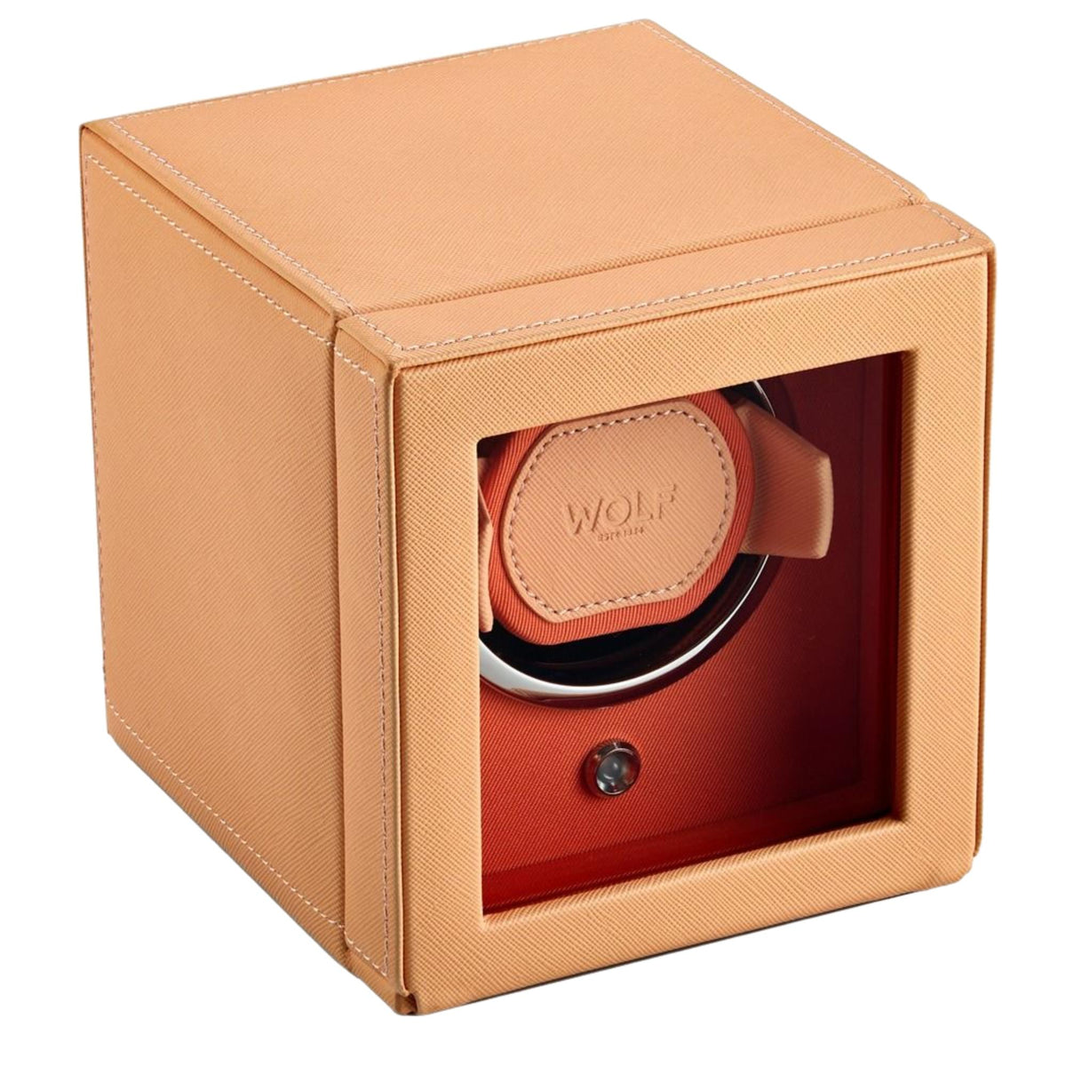 WOLF Cub Seltzer Peach Single Watch Winder with Cover 461162
