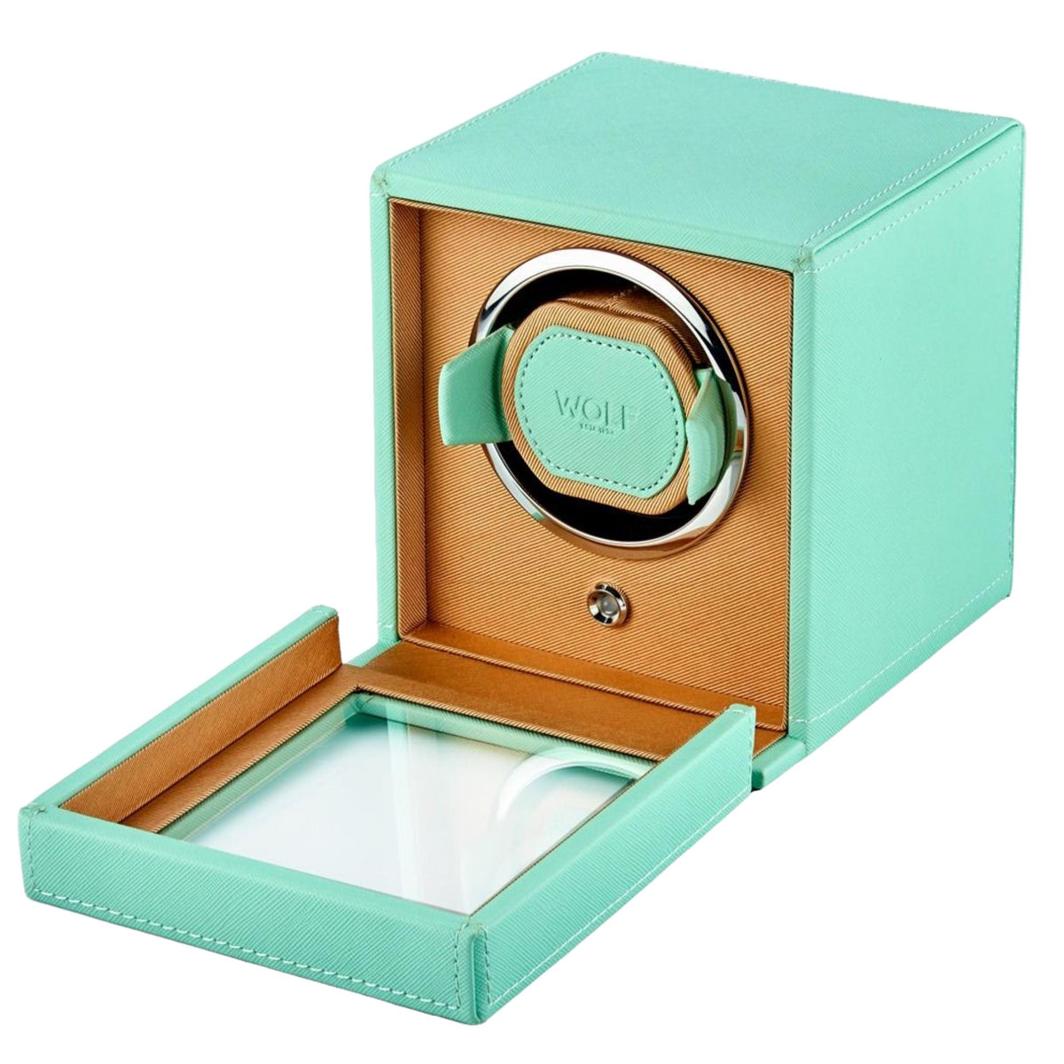 WOLF Cub Seltzer Mint Single Watch Winder with Cover 461125