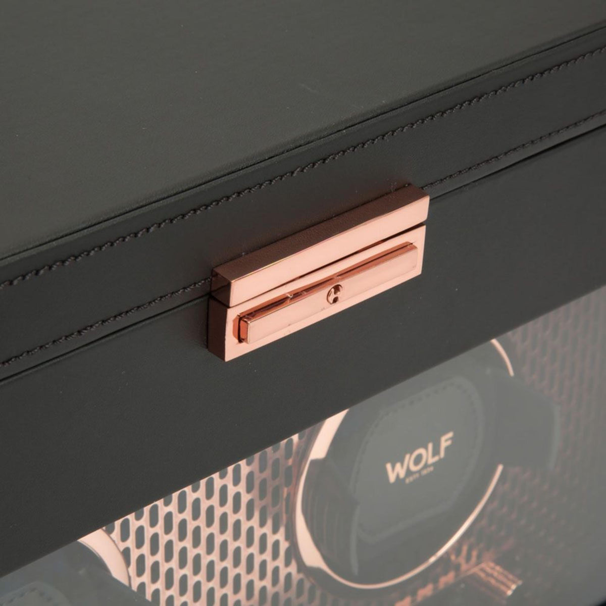 WOLF Axis Copper Double Watch Winder with Storage 469316