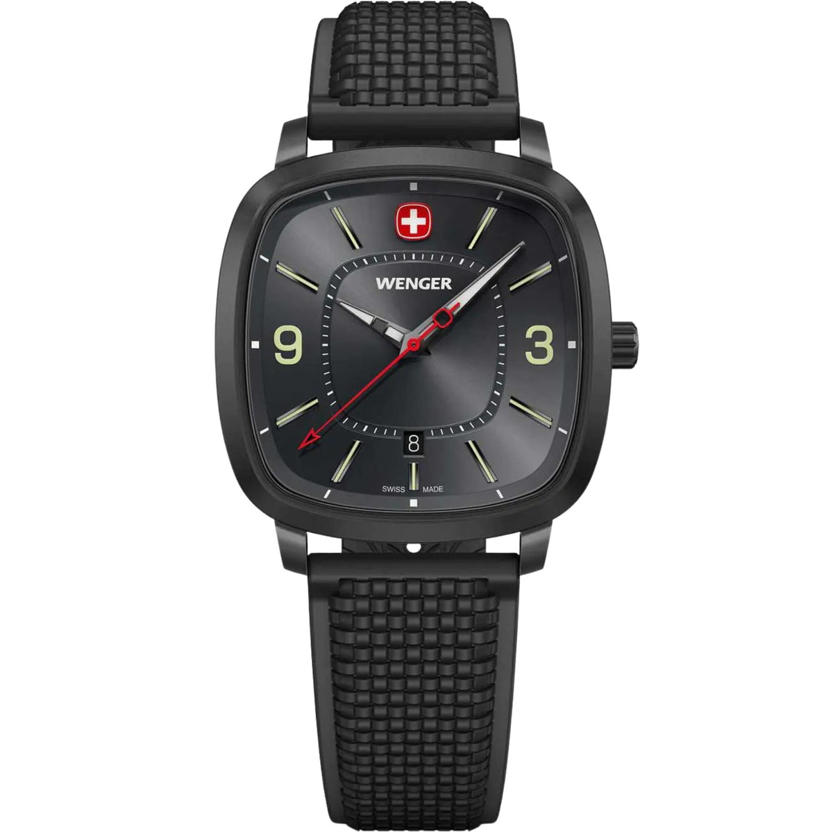 Wenger Vintage Sport 37mm Grey Dial Silicone Mens Quartz Watch 01.1921.113