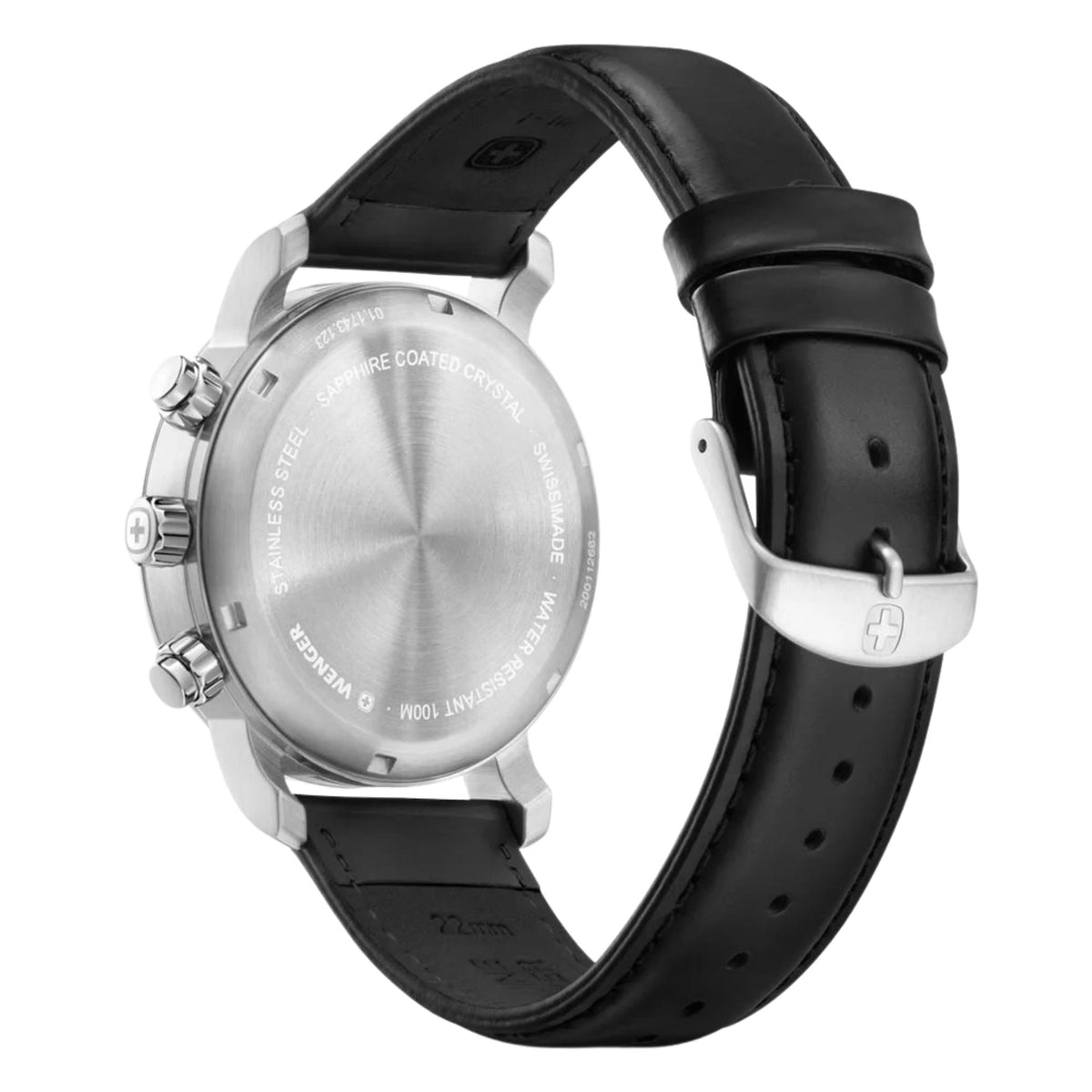 Wenger Urban Classic 42mm Chronograph White Dial Leather Mens Quartz Watch 01.1743.123