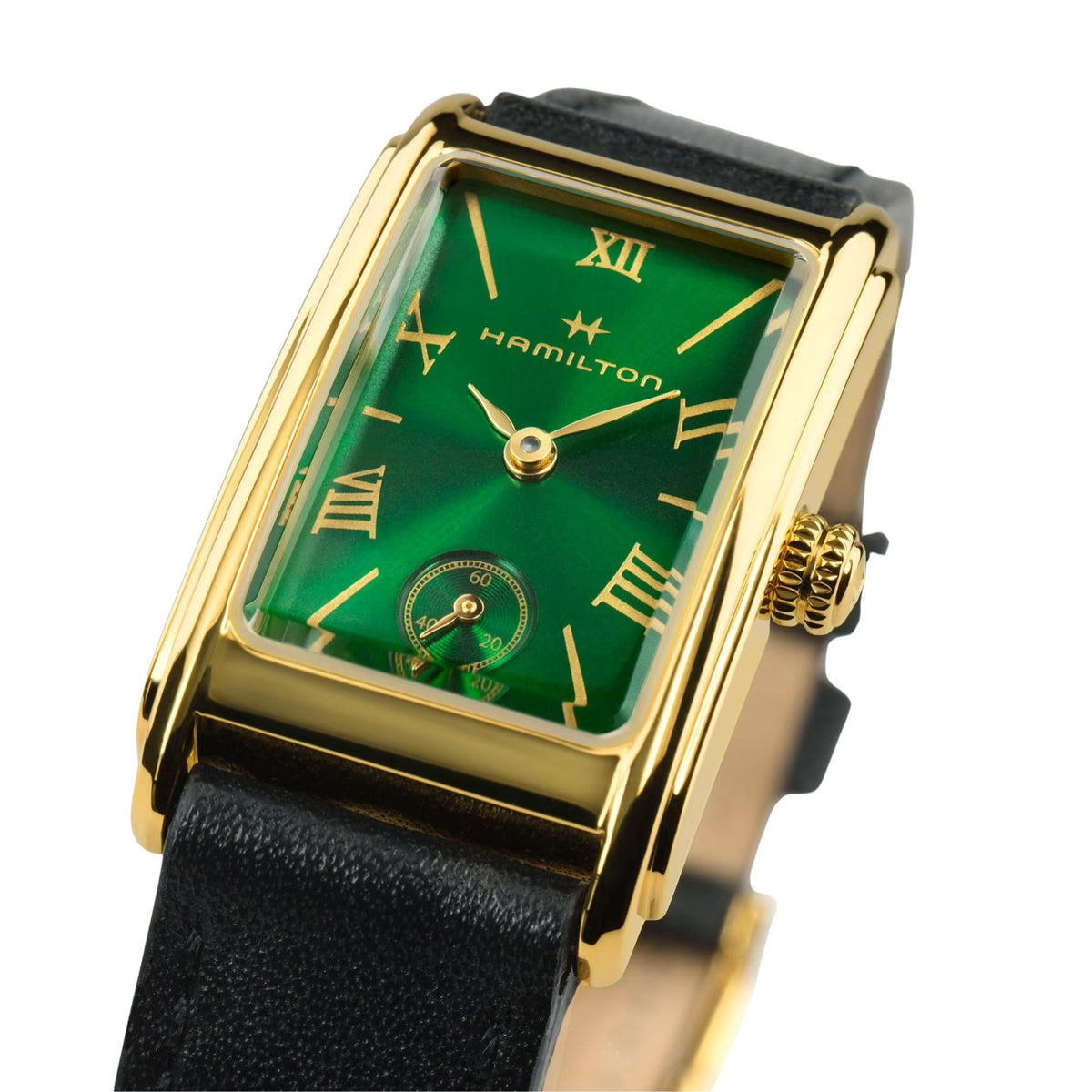Hamilton American Classic Ardmore 19mm Green Dial Yellow Gold-Tone Steel Leather Ladies Quartz Watch H11261760