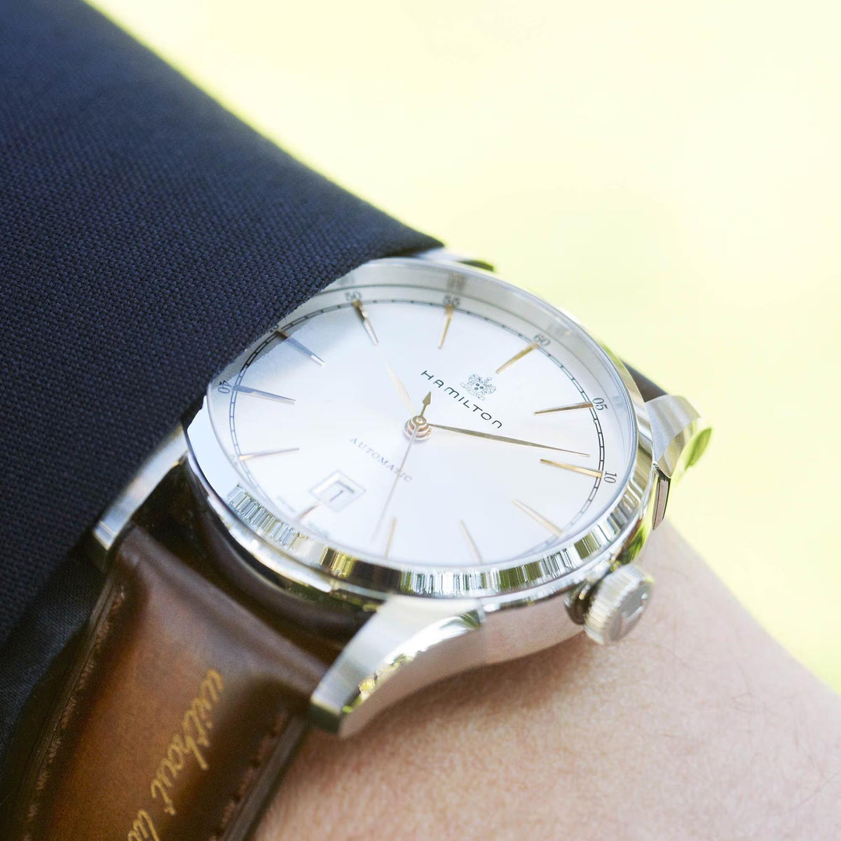 Hamilton American Classic Spirit of Liberty 42mm Silver Dial Leather Mens Automatic Watch H42415551