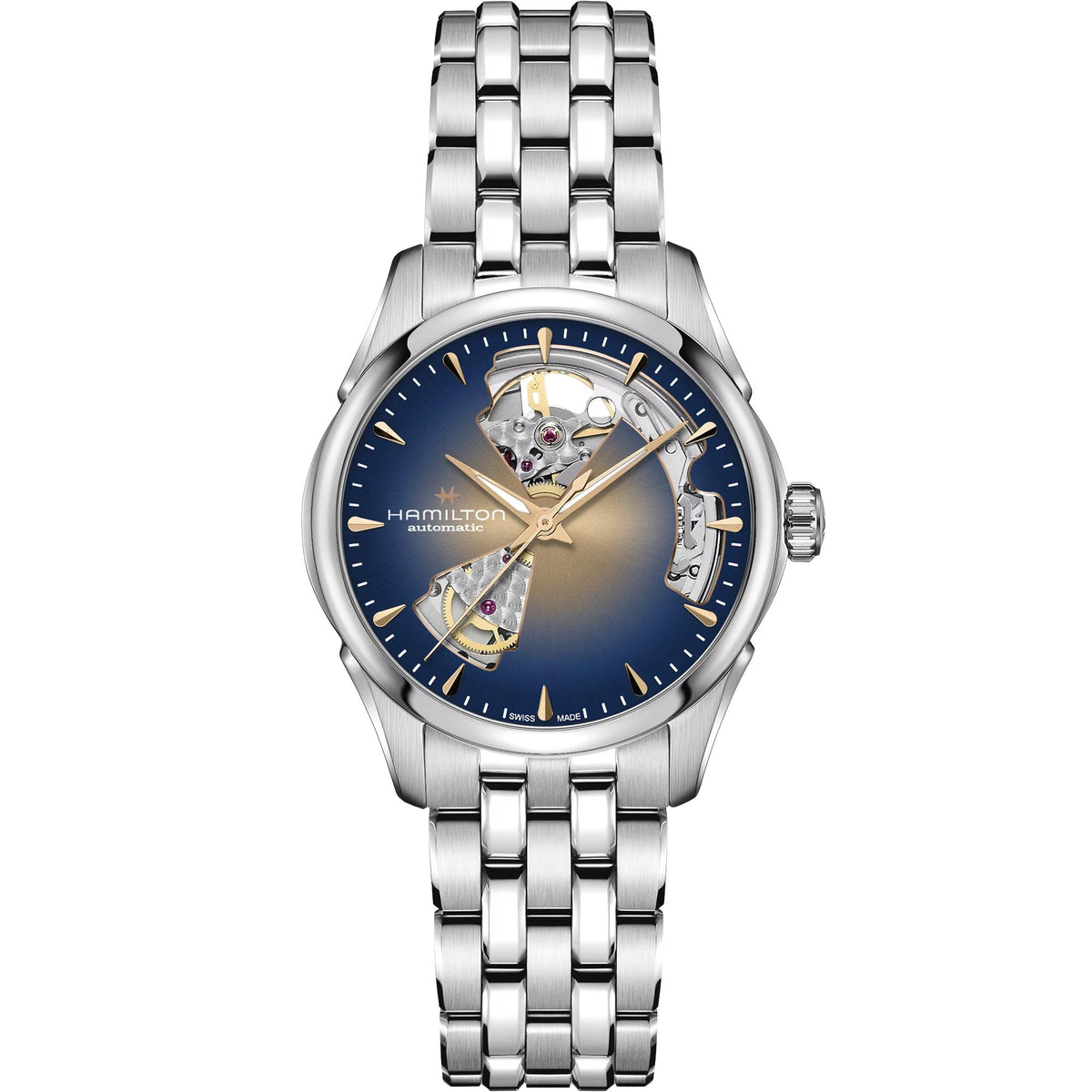 Hamilton Jazzmaster 36mm Open Heart Champagne Dial Steel Ladies Automatic Watch H32215101