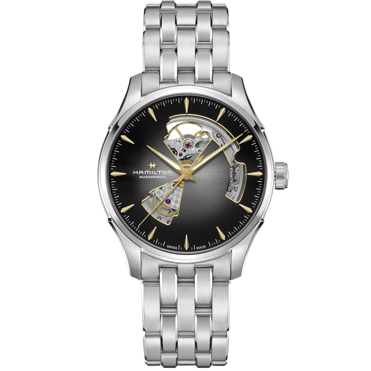 Hamilton Jazzmaster 40mm Open Heart Silver Dial Steel Mens Automatic Watch H32675181