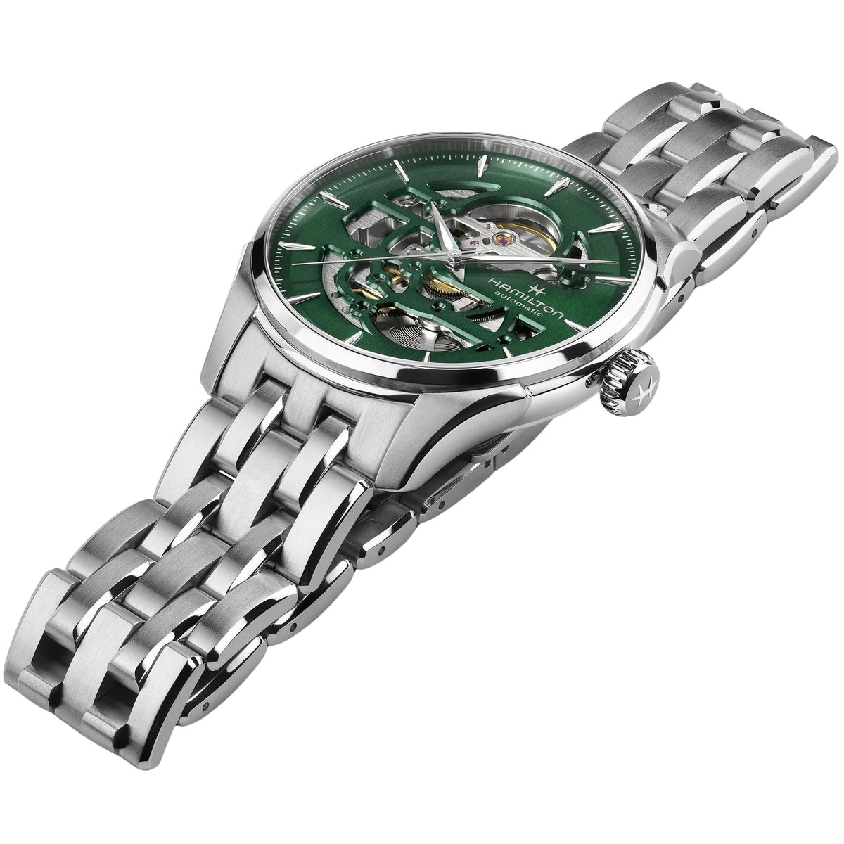 Hamilton Jazzmaster 40mm Skeleton Green Dial Steel Mens Automatic Watch H42535160