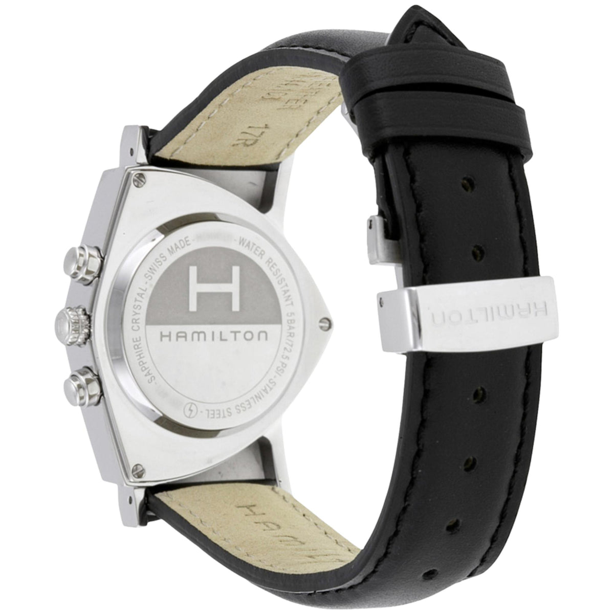 Hamilton Ventura 32mm Chronograph Black Dial Leather Mens Quartz Watch H24412732