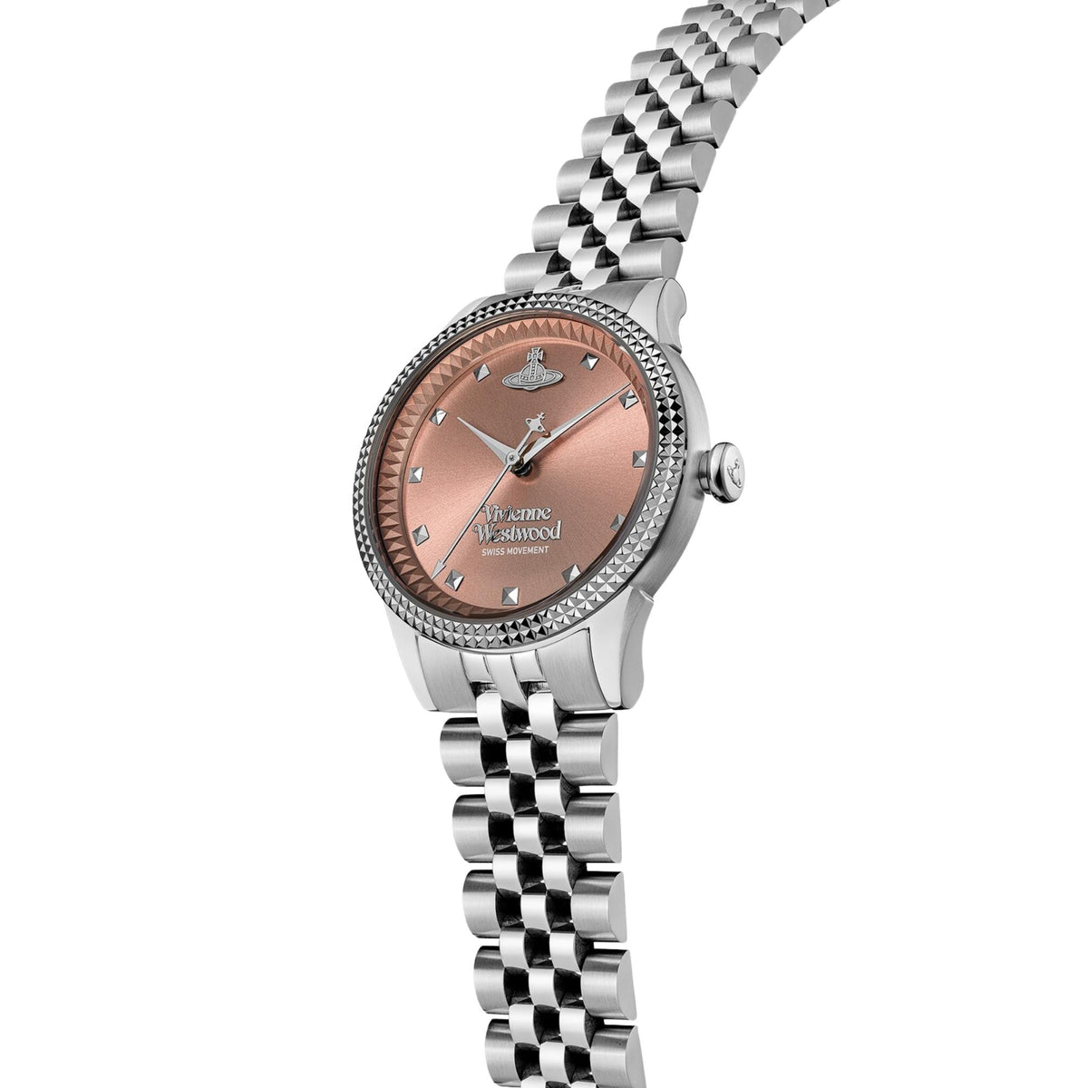Vivienne Westwood Little Seymour 32mm Pink Dial Steel Ladies Quartz Watch VV328DPKSL