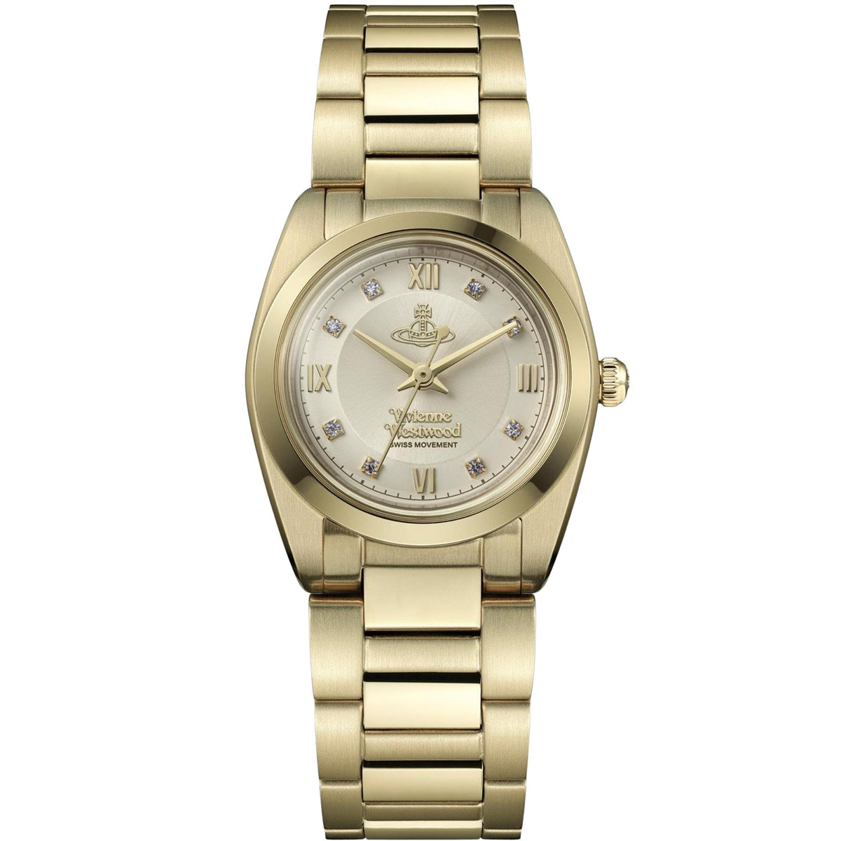 Vivienne Westwood The Tavistock 28mm Champagne Dial Yellow Gold-Tone Steel Ladies Quartz Watch VV356LGYGD