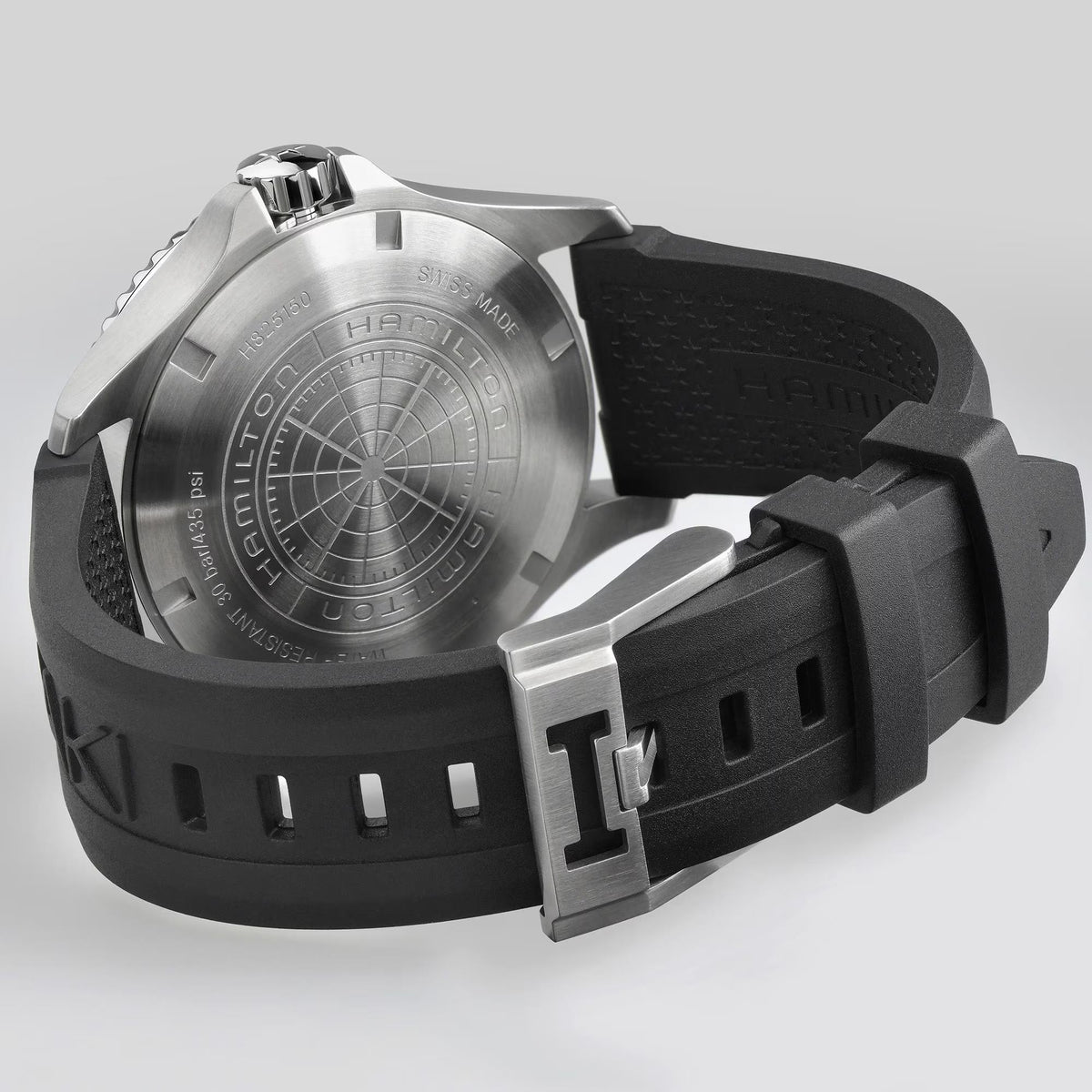 Hamilton Khaki Navy 22mm Black Rubber Strap H691825100