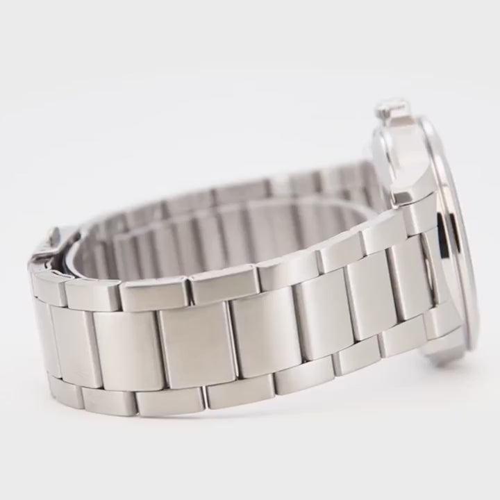 Side profile of Orient Contemporary RA-AA0C01B39B stainless steel bracelet and watch case
