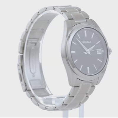 Seiko Essentials SUR311P1 black dial full view