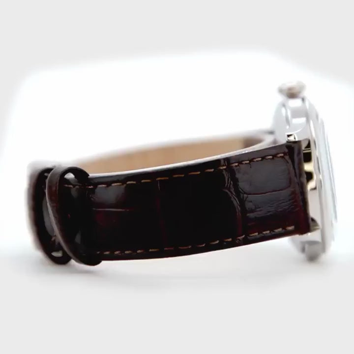 Orient Bambino 38mm green dial leather mens automatic watch RA-AP0102E30B showcasing its detail
