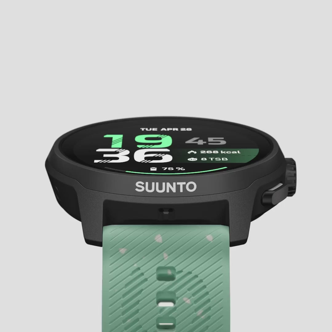 Suunto Run 2 SS051641000 top view profile showing case rim and strap connection