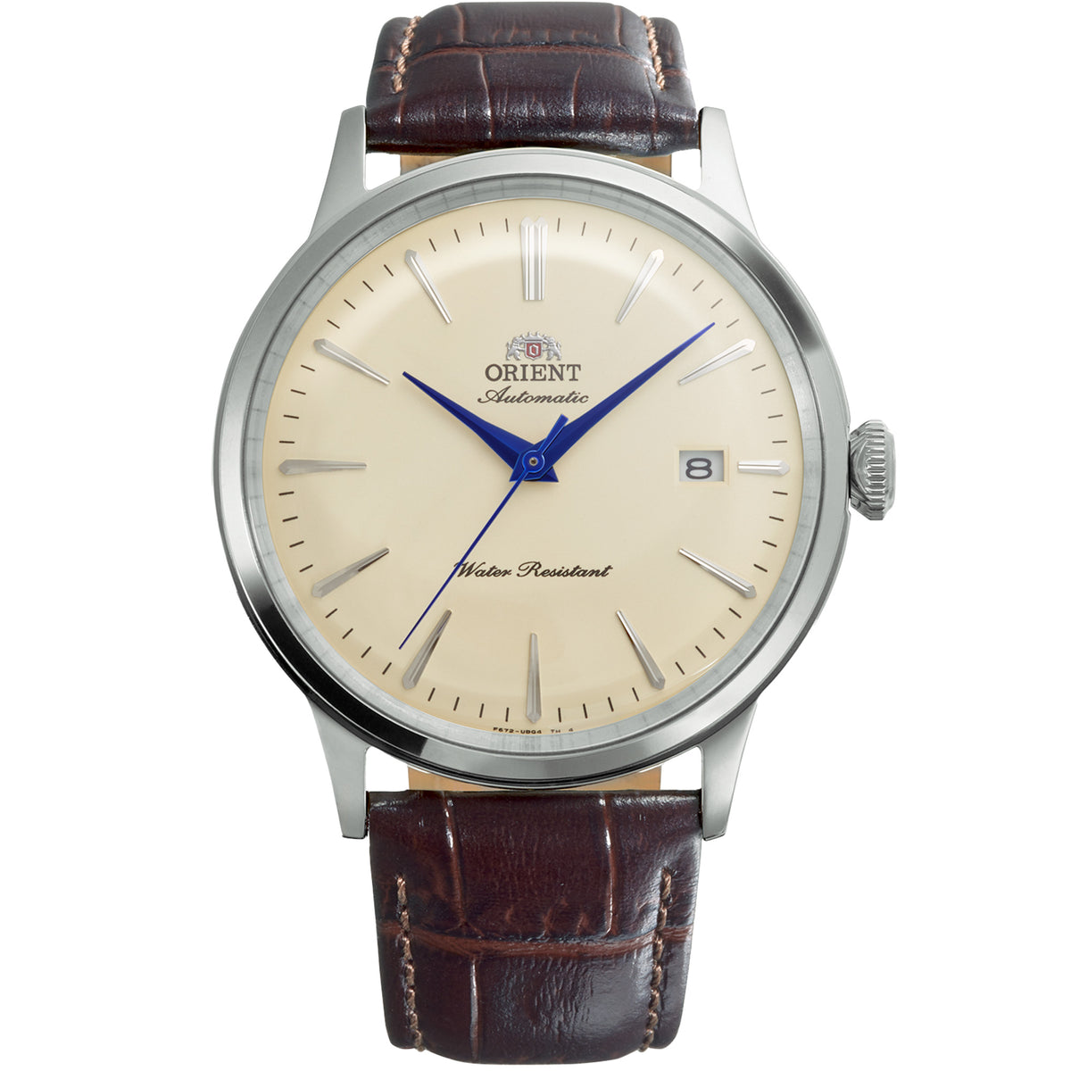 Orient Bambino 40.5mm Ivory Dial Leather Strap automatic watch RA-AC0033Y30B front view