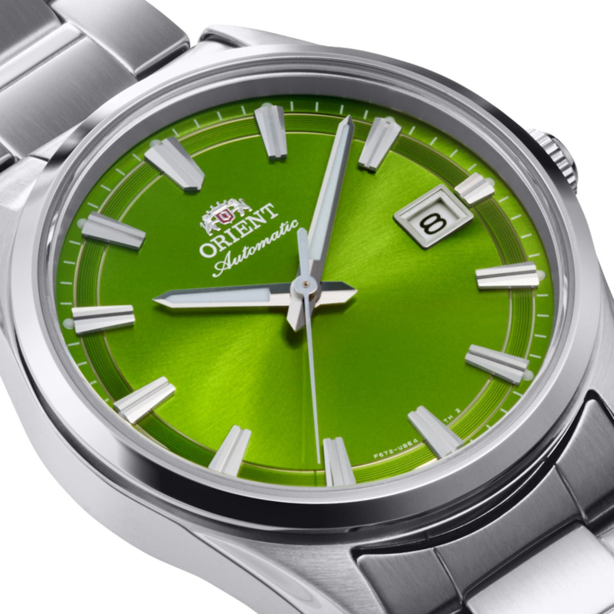 Orient Stretto RA-AC0R05E30B green sunburst dial with date display