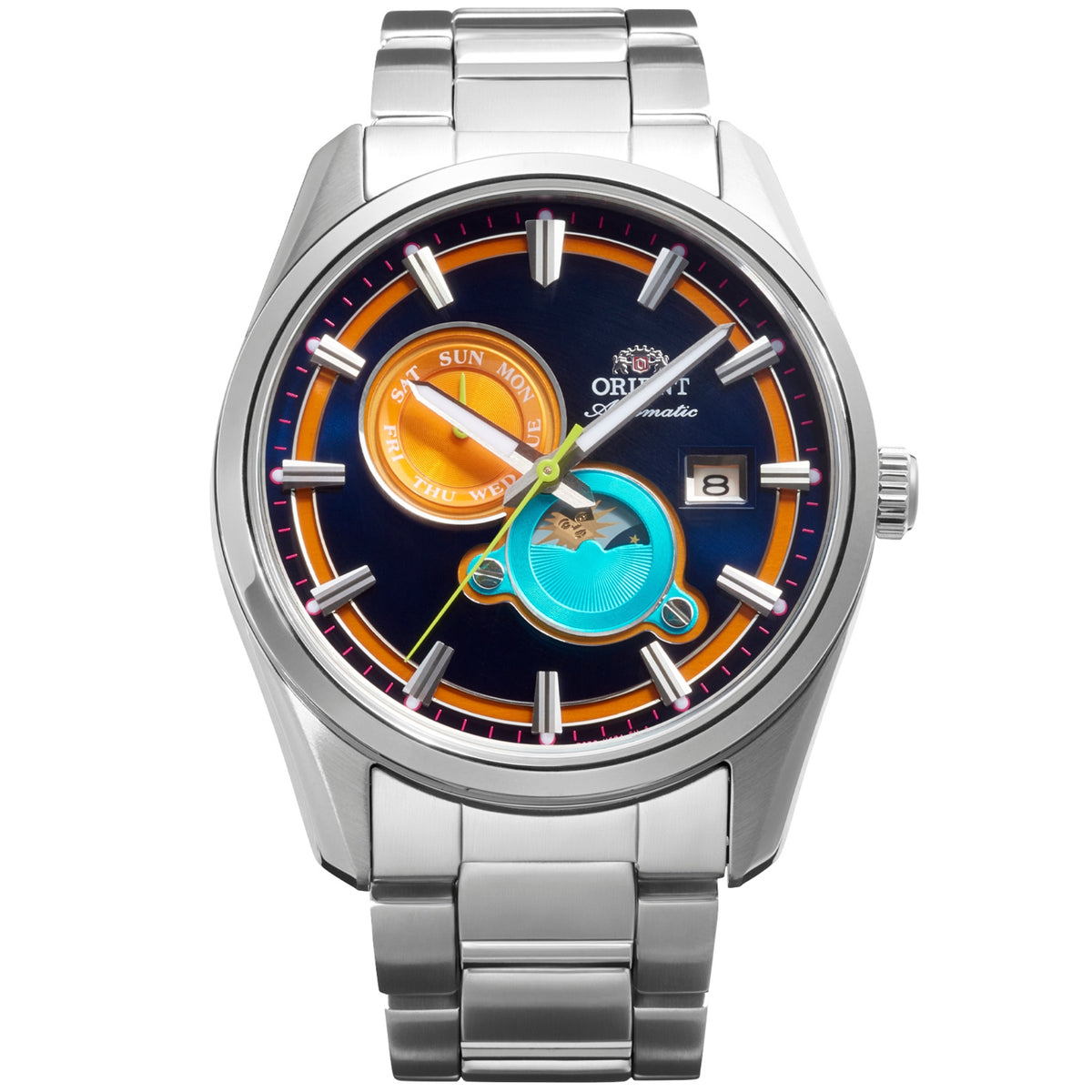 Orient Stretto Sun Moon Multi-Colour Limited Edition watch RA-AK0316L30B front view