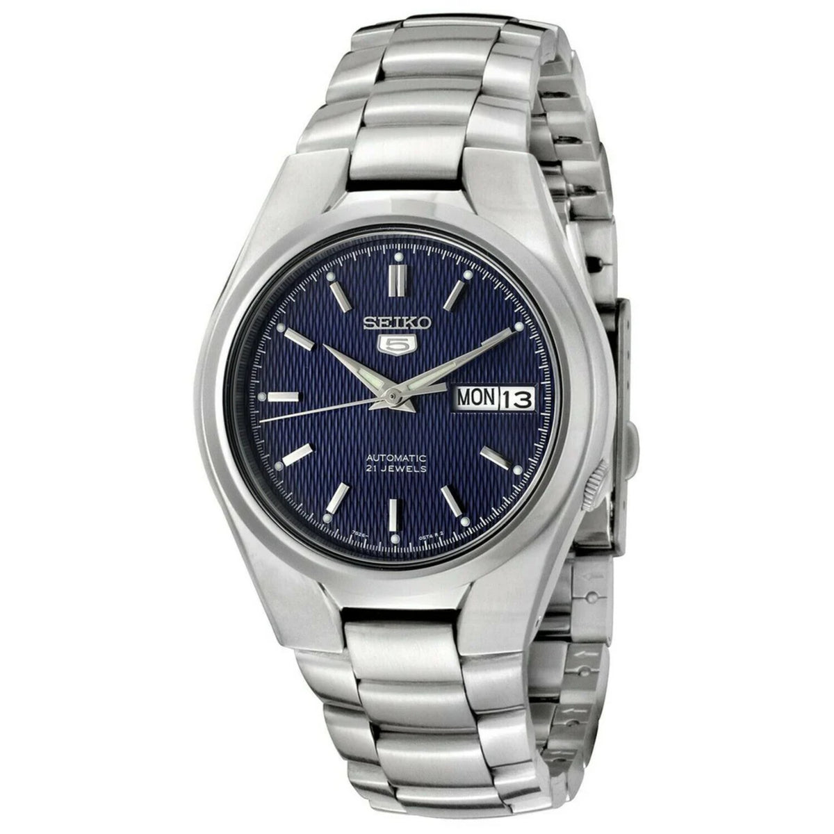 Seiko 5 automatic blue dial stainless steel bracelet watch SNK603K1